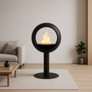 Chimenea de etanol Voltera - Estufa independiente redonda, potencia 3 kW