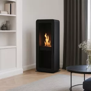 Chimenea de etanol autoportante Malaga - Puerta de cristal - 3000W