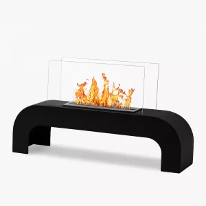 Chimenea de etanol en el suelo del salón