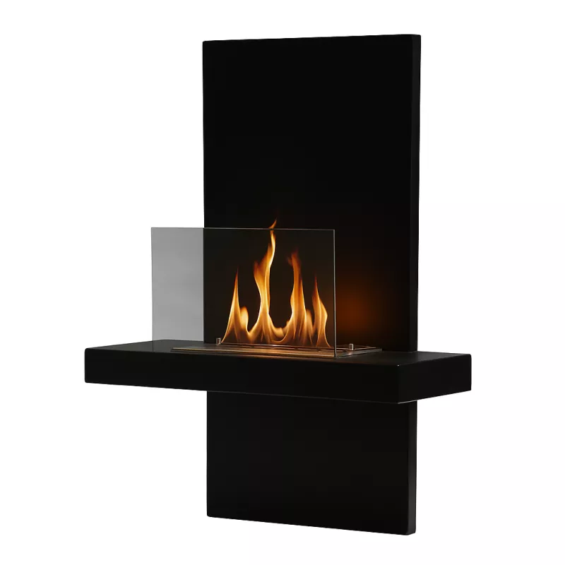 Aliano Chimenea de etanol mural 3kW Color Negro