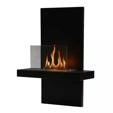 Aliano Chimenea de etanol mural 3kW Color Negro