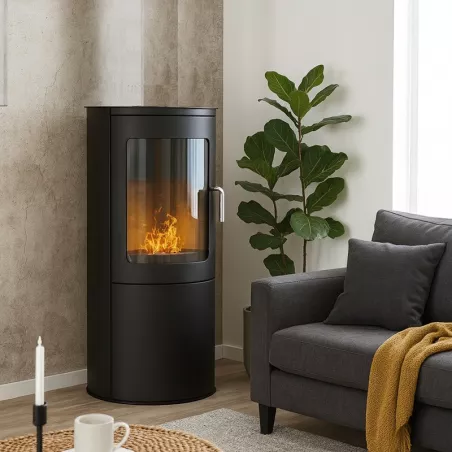 Estufa de etanol de leña Bari de 3 kW Color Negro