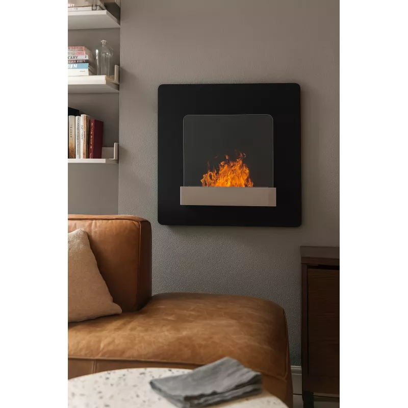 Estufa de etanol mural Fluence de 3 kW Color Negro