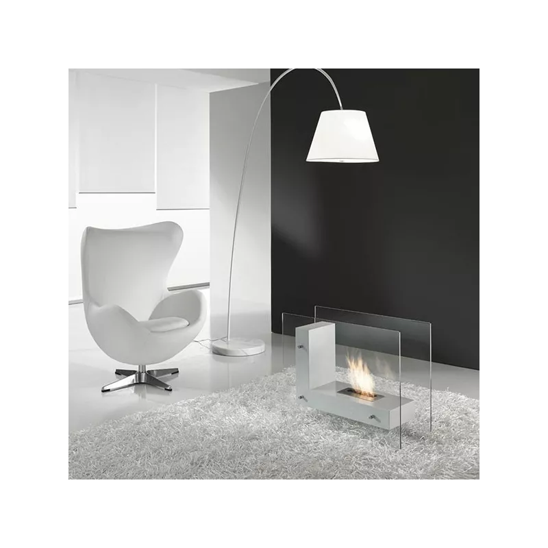LunaChimenea de etanol , chimenea de pie 3kW Color Negro Quemador 1.5L/2,7kW