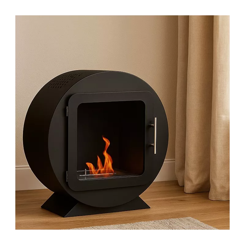 Chimenea de etanol cilíndrica - Ovedia Color Negro