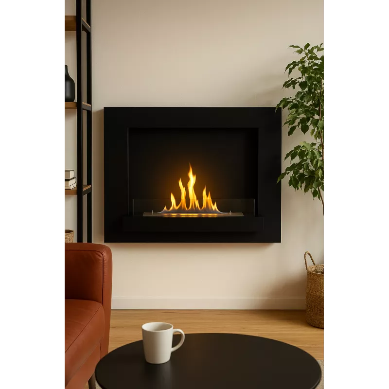 Chimenea de etanol mural Delia Color Negro