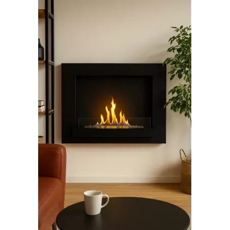 Chimenea de etanol mural Delia Color Negro