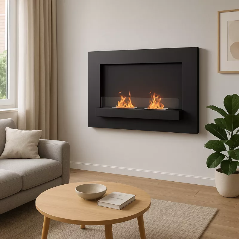 Chimenea de etanol mural Delia XL Color Negro