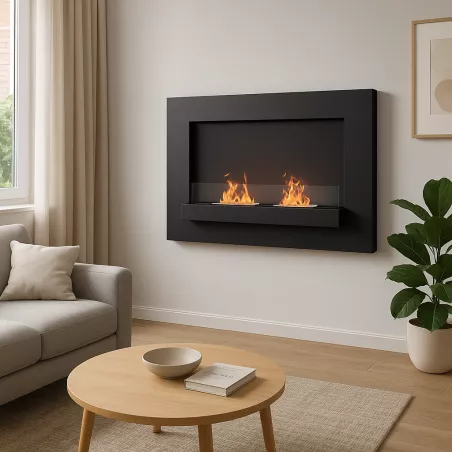 Chimenea de etanol mural Delia XL Color Negro