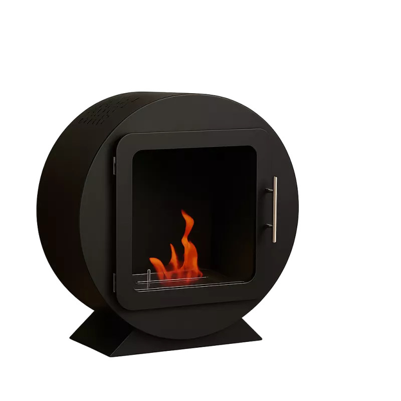 Chimenea de etanol cilíndrica - Ovedia Color Negro