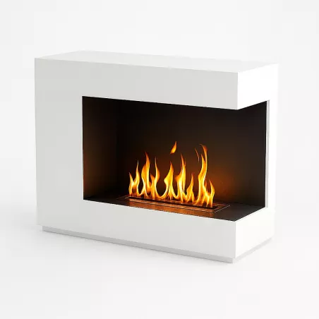 XXL Chimenea de etanol blanca Color Blanco brillante