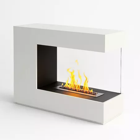 Chimenea de etanol de diseño blanco Color Blanco brillante