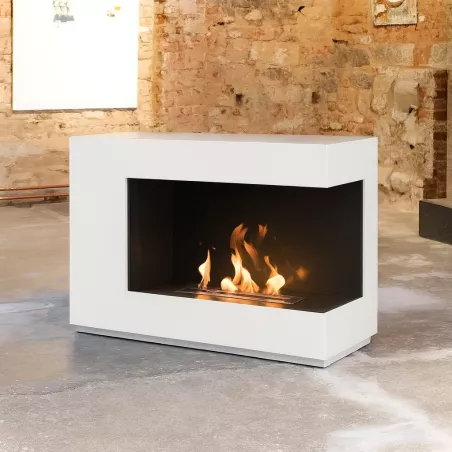XXL Chimenea de etanol blanca Color Blanco brillante