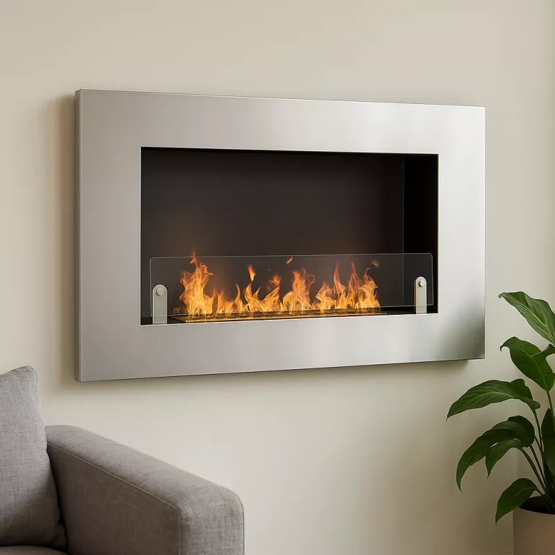 Novo Chimenea de etanol de pared XS Color Acero inoxidable cepillado