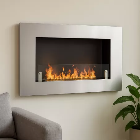 Novo Chimenea de etanol de pared XS Color Acero inoxidable cepillado