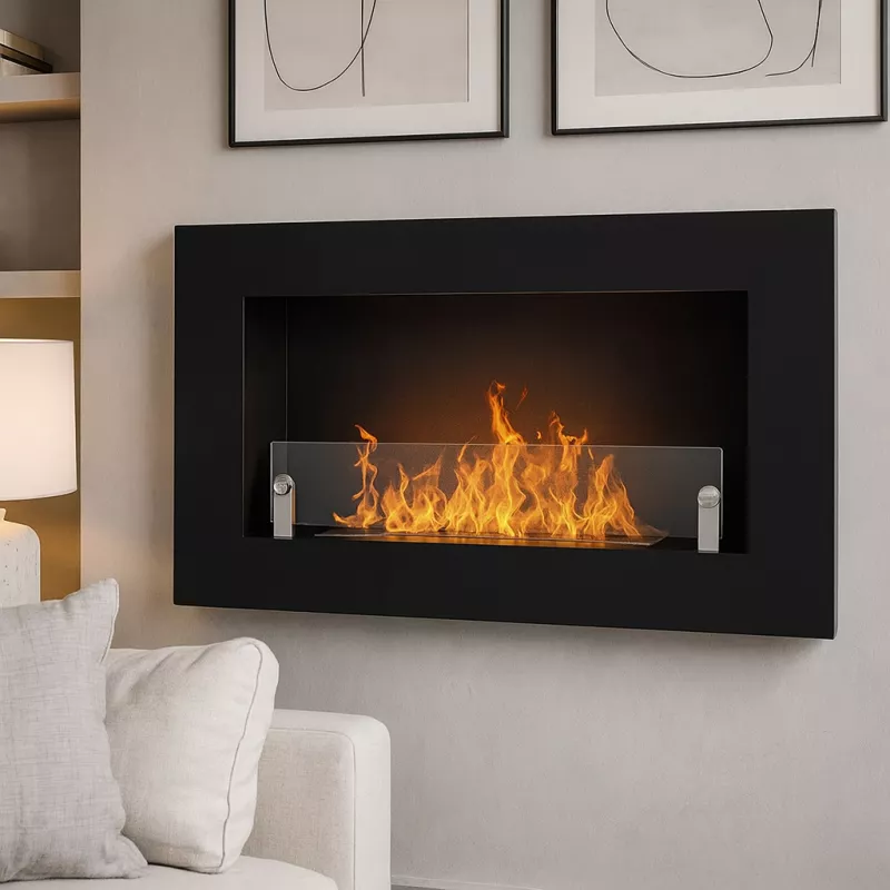 Novochimenea de etanol de dos quemadores Color Negro