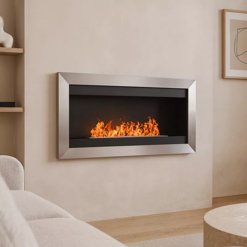Mini chimenea 1 quemador seven Smart Color Acero inoxidable cepillado