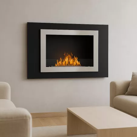 Edimbourgchimenea mural orgánica de 4,5 kW Color Negro