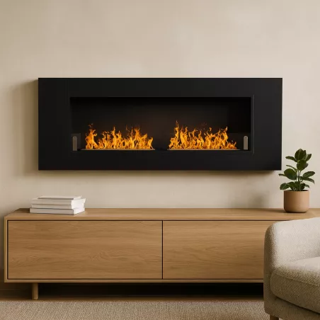 Cynthera Chimenea de bioetanol 4 quemadores Color Negro