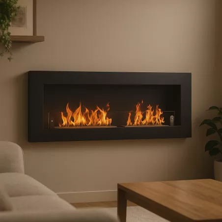 Novo Chimenea mural XL de bioetanol Color Negro mate