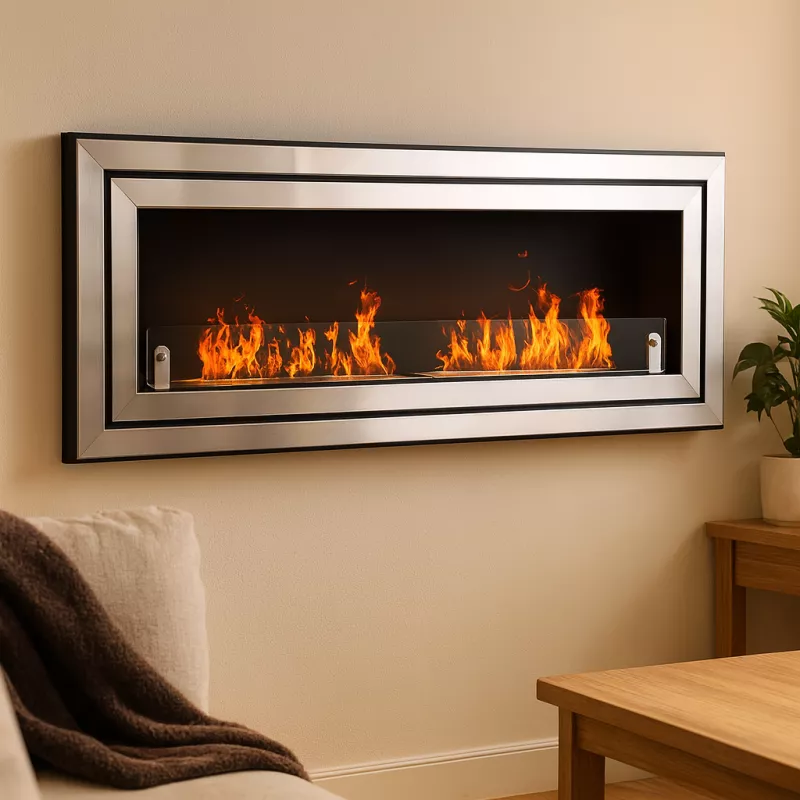 Chimenea de etanol Ambre XL Color Acero inoxidable cepillado Tamaño 2 quemadores
