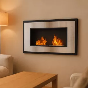 Insignal Chimenea de etanol de pared de acero inoxidable XL