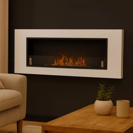 CyntheraChimenea de bioetanol , 136x54x15cm Color Blanco