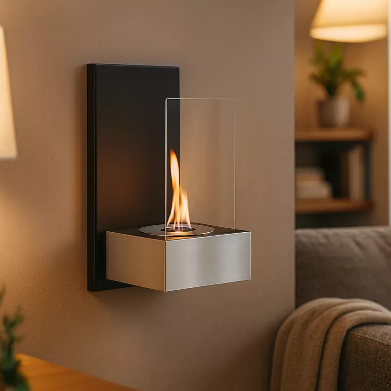 TabChimenea mural , 60x20x15 cm Color Acero inoxidable cepillado