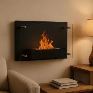 Chimenea de etanol FireGlass, pared de cristal