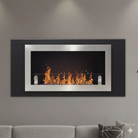 StockholmChimenea mural , 2 chimeneas para 5,4kW Color Acero inoxidable cepillado