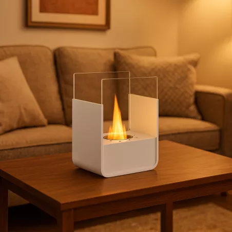 Chimenea de mesa Odeus Color Blanco