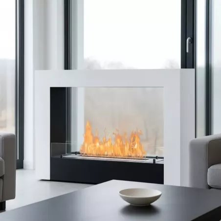 Acarenza Chimenea de bioetanol, chimenea de etanol | Wikao Color Blanco brillante