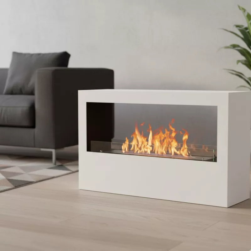 Chimenea XXL andromède, quemador 80 cm Color Blanco