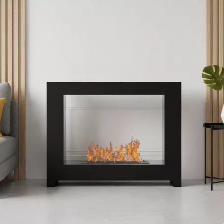 Chimenea de suelo orgánico Tango Color Negro