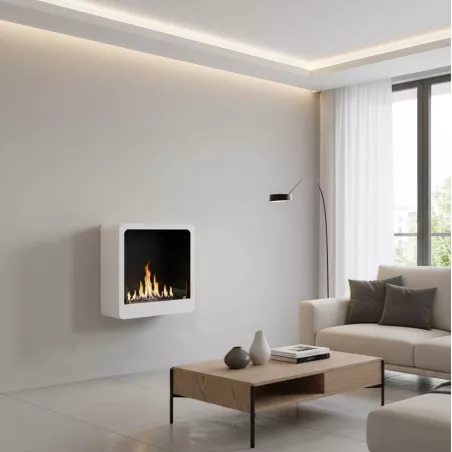 Chimenea de etanol de diseño - Arcadia Color Blanco brillante