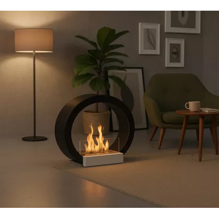 Chimenea redonda de pie Aquila de 3 kW Color Negro