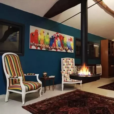 Chimenea de etanol suspendida con 2 quemadores Color Negro