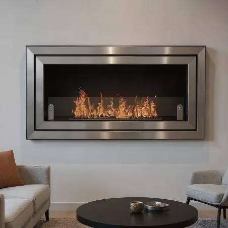 Chimenea de etanol ámbar Color Acero inoxidable cepillado Tamaño 1 quemador