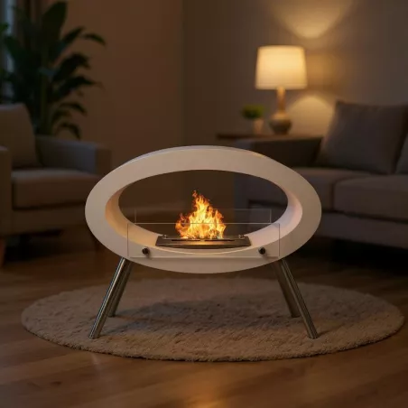 Chimenea independiente Ambroise Color Blanco