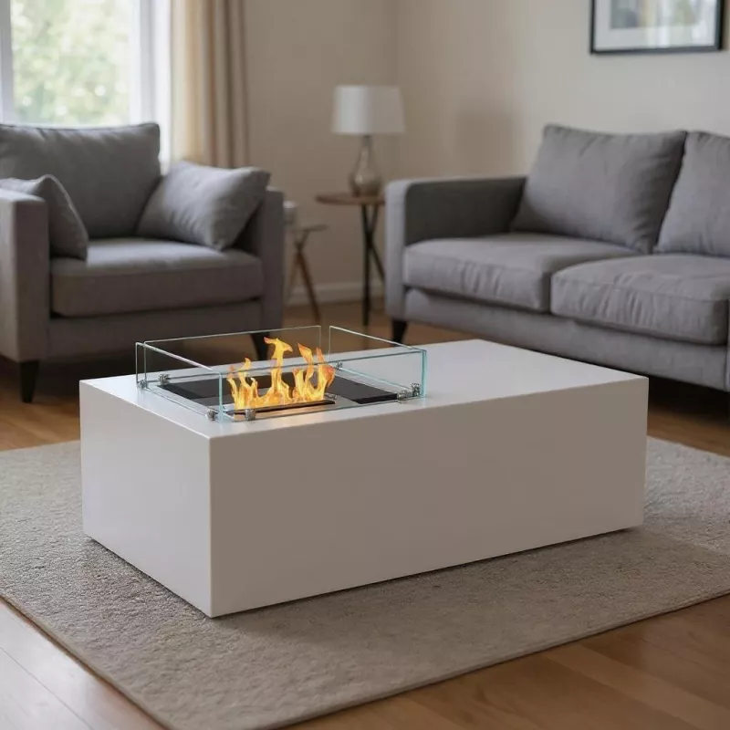 chimenea de bioetanol amarante Color Blanco brillante