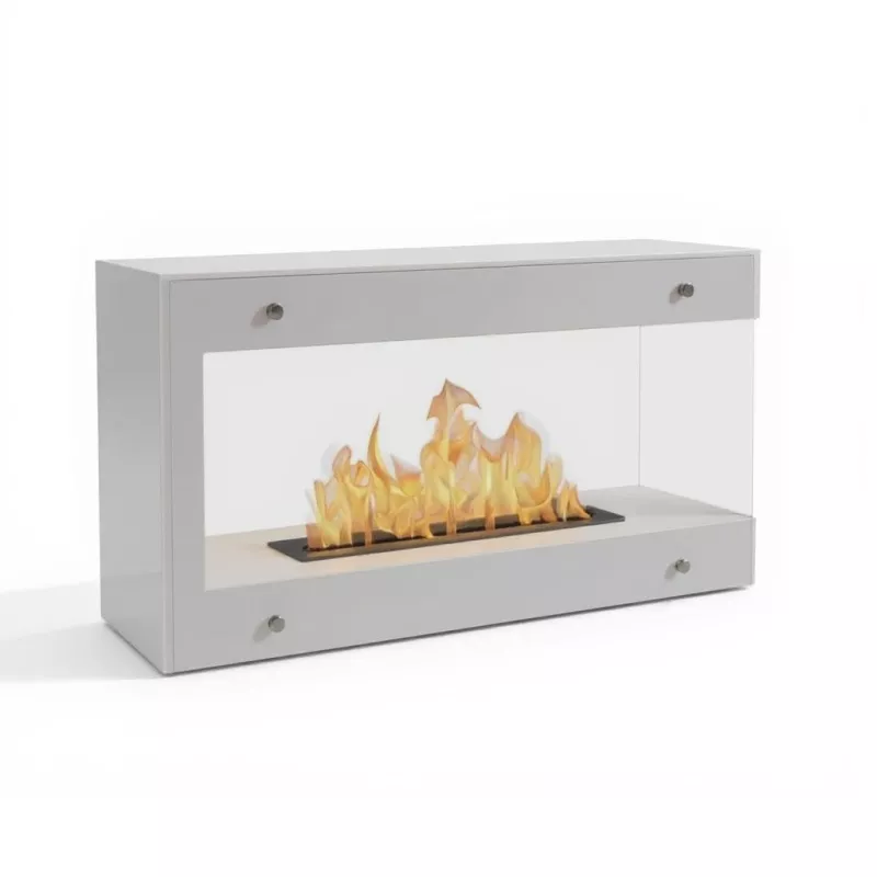 Chimenea de pie de 1 quemador Torino Grande Color Blanco brillante