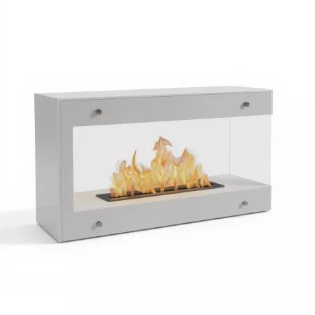 Chimenea de pie de 1 quemador Torino Grande Color Blanco brillante