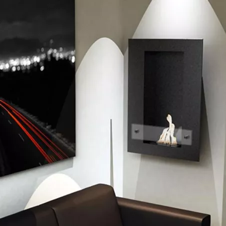 VertigoChimenea de etanol de pared , 80x56x16cm Color Negro