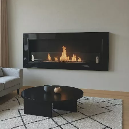 chimenea de etanol mural osani Color Negro brillante