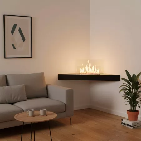 Chimenea angular, 110 x 30 x 9,5 cm Color Acero inoxidable cepillado