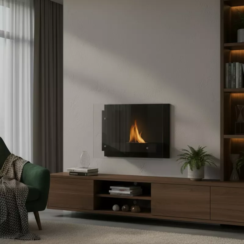 BrisbaneElegante chimenea de etanol , 2700 vatios Color Negro