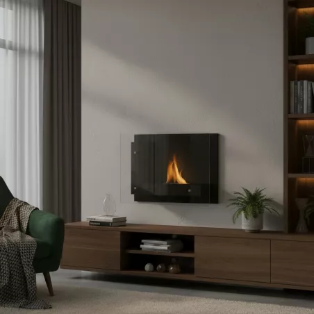 BrisbaneElegante chimenea de etanol , 2700 vatios Color Negro