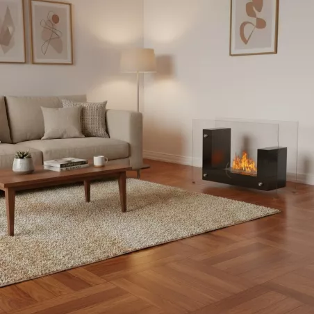 Chimenea ecológica de pie Médina Color Negro