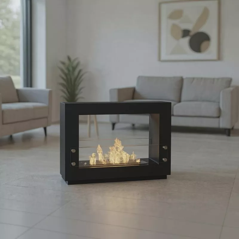 Chimenea ecológica de pie Zenith Color Negro