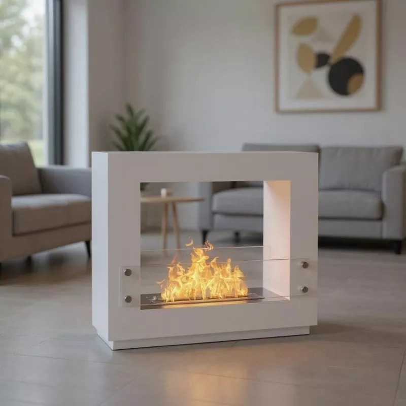 Chimenea ecológica de pie Zenith Color Blanco